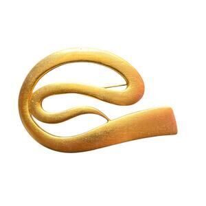 M Jent Large Brooch Geometrical Shape Gold-Tone Brooch